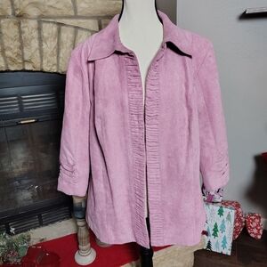 Dressbarn Blush Pink Suede Jacket/Blazer L